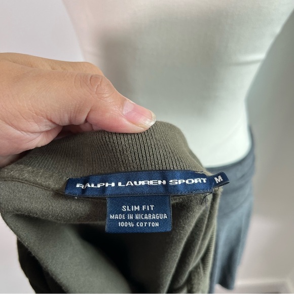 Polo Ralph Lauren Sport Olive Green Short Sleeve Polo Shirt Womens Medium - Picture 5 of 5